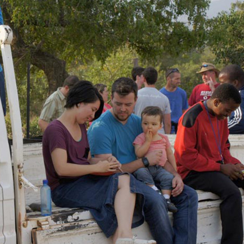 Family on a truck during a fun day in Eswatini